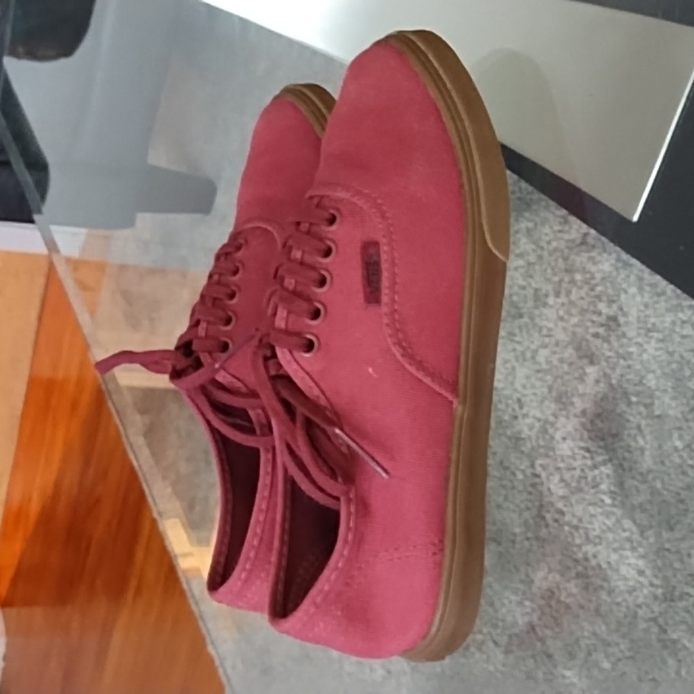 Women's Vans Burgundy Lace Up Sneakers